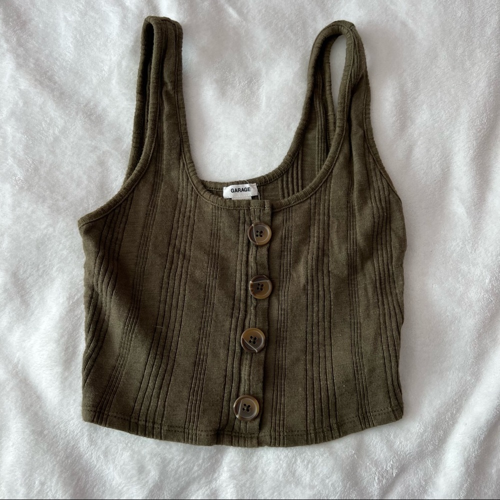 GARAGE khaki green tank top size S